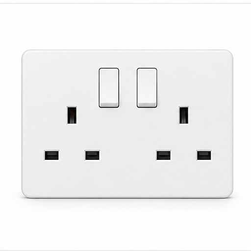 Panasonic 2-Gang 13A Double Switched Socket — Without Cover Plate