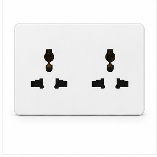 Panasonic 2-Gang 13A Universal Double Multi-Socket Outlet — Without Cover Plate